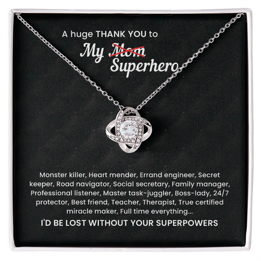 A Hugs Thank You My Superhero Necklace For Mom