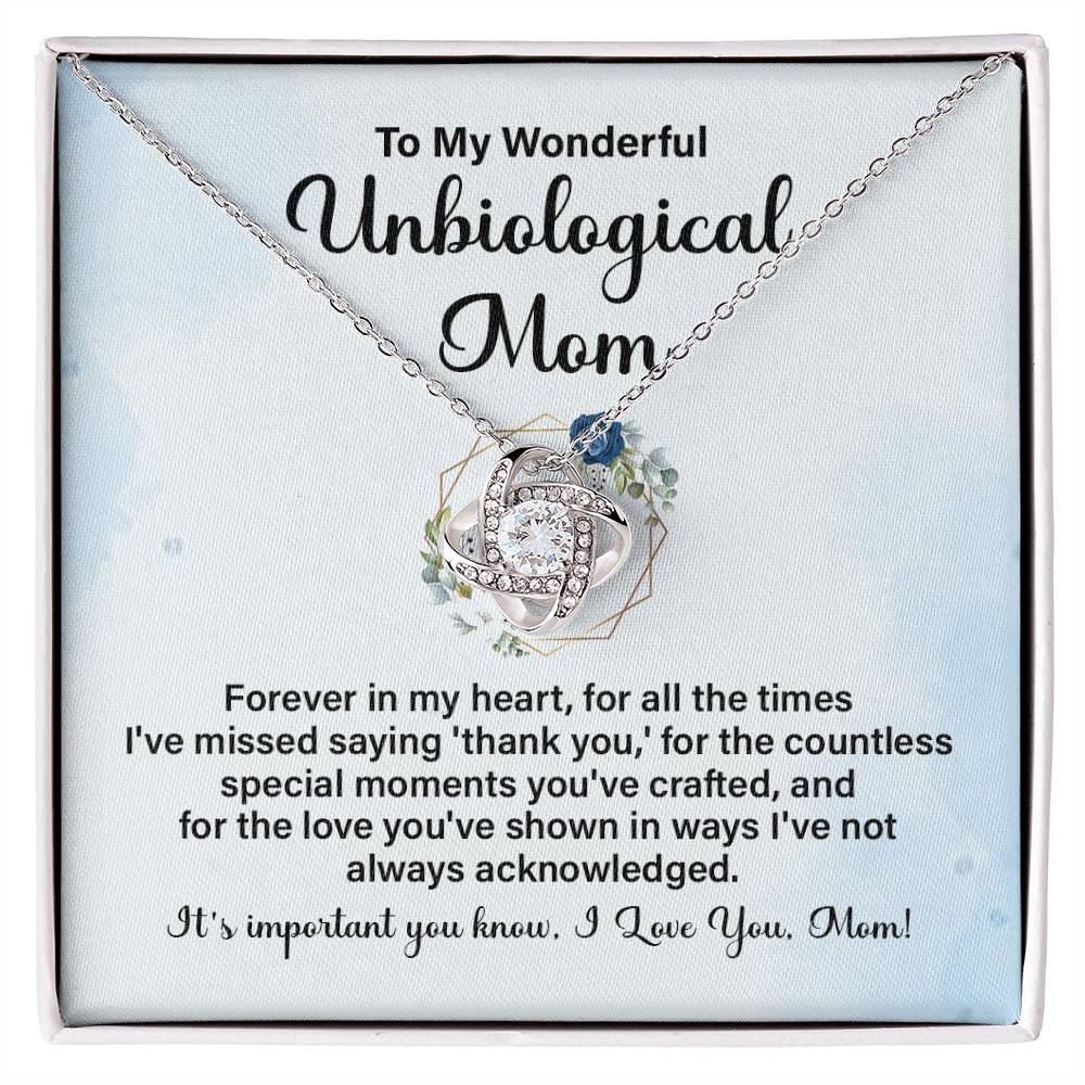 To My Wonderful Unbiological Mom, Forever In My Heart Necklace Thank You Mom Gift Special Moments Necklace Best Love And Gratitude Necklace Gift Engraved Special Moments Necklace Best Second Mom Necklace Gift