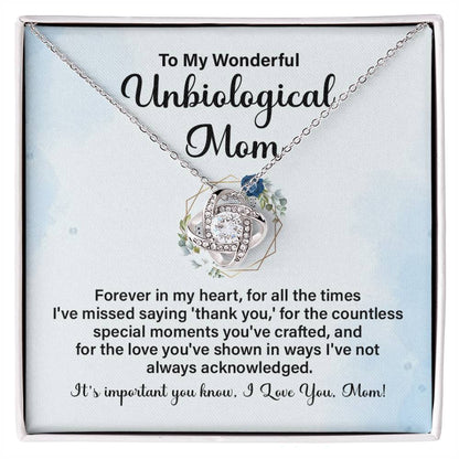 To My Wonderful Unbiological Mom, Forever In My Heart Necklace Thank You Mom Gift Special Moments Necklace Best Love And Gratitude Necklace Gift Engraved Special Moments Necklace Best Second Mom Necklace Gift