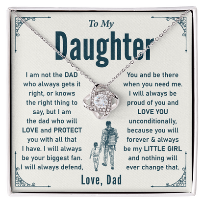 Father to Daughter Necklace Gift Box Message Card