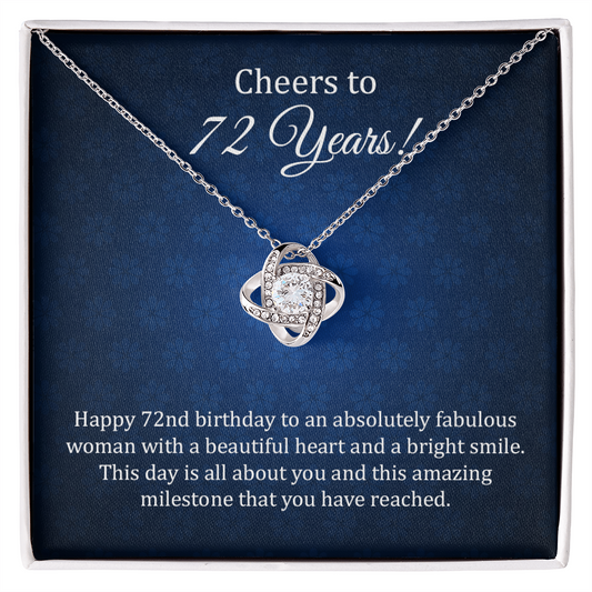 Cheers To 72 Years, Happy 72 Birthday Necklace For Women