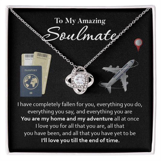 Soulmate Necklace Gift for Her – Message Card and Gift Box