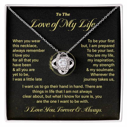 Love of My Life Necklace Gift with Message Card