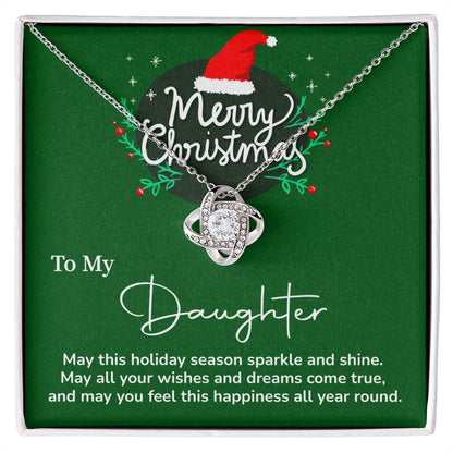 To My Daughter Gift From Your Dad Mom Merry Christmas Necklace Gift