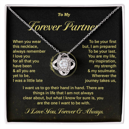 Forever Partner Necklace Gift – Message Card & Box