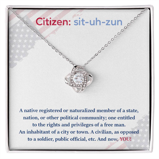 Citizen Necklace Citizen Necklace For New U.s. Citizen Gift For New American Citizen Necklace For Official U.s. Citizen Celebrate Your Freedom Necklace Necklace For U.s. Citizenship Journey Necklace With U.s. Citizen Message Gift For U.s. Citizenship