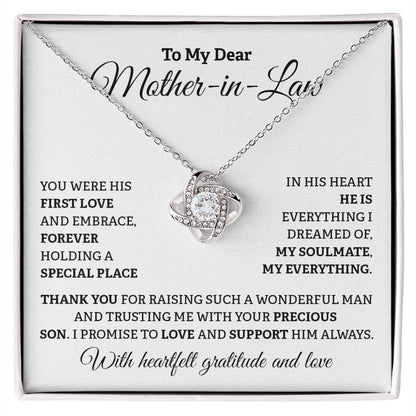 Necklace Gift for Mother-in-Law from Bride with Message Card