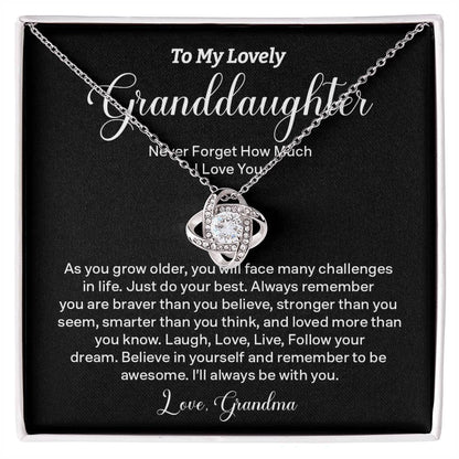 Granddaughter Necklace Gift from Grandma – Believe in Yourself Card