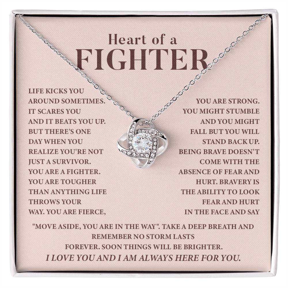 Heart of a Fighter Necklace for Women – Strength and Courage Jewelry Gift
