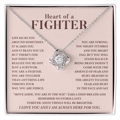 Heart of a Fighter Necklace for Women – Strength and Courage Jewelry Gift