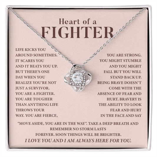 Heart of a Fighter Necklace for Women – Strength and Courage Jewelry Gift