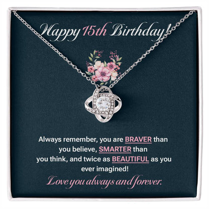 15th Birthday Necklace Gift for Teen Girl – Inspirational Jewelry Box