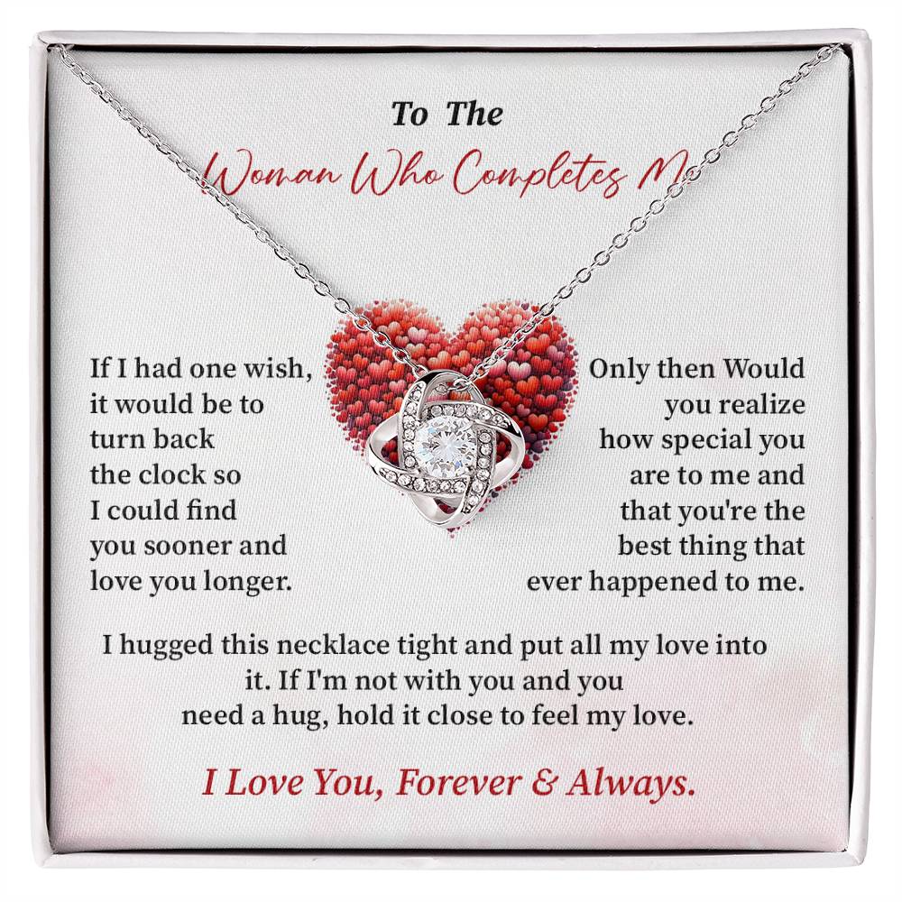 Sentimental Necklace Gift for Woman Who Completes Me