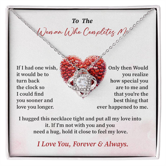Sentimental Necklace Gift for Woman Who Completes Me