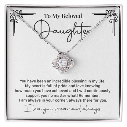 Beloved Daughter Necklace Gift – Pride & Love Message Card