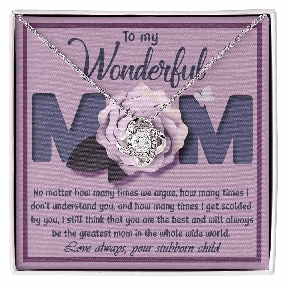 Necklace for Mom from Stubborn Child – Funny and Loving Gift