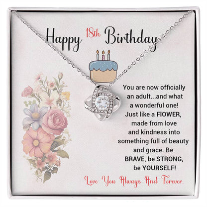 18th Birthday Necklace Gift for Daughter – Flower Message Box
