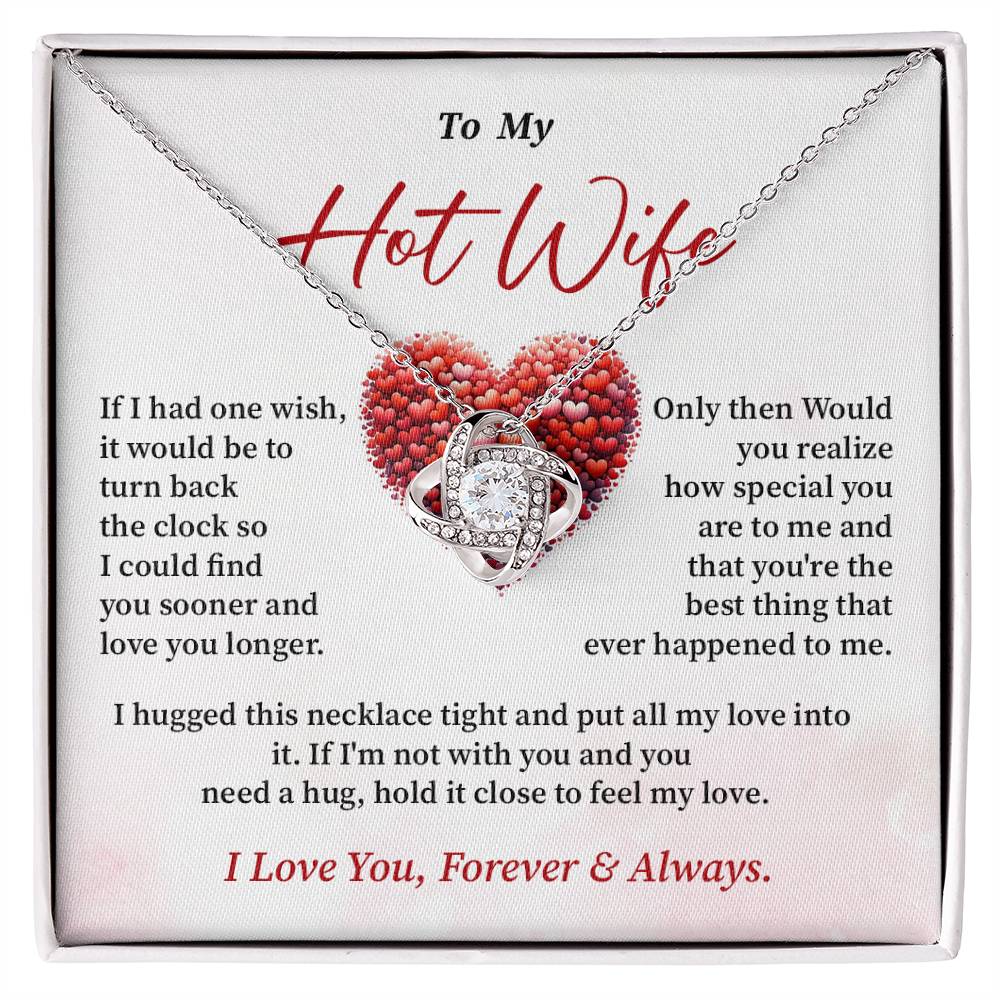 To My Hot Wife Necklace Gift From Husband with Romantic Message Card