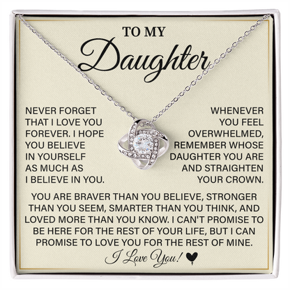 Necklace Gift for Daughter with Crown Message Card