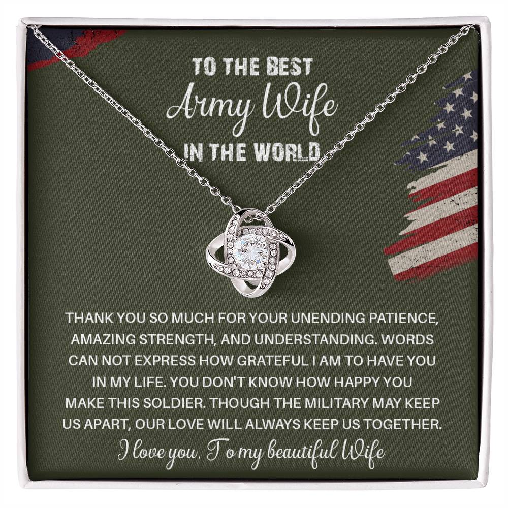 To The Best Army Wife In The World  Best Army Wife Jewelry Unwavering Support Necklace Thank You Jewelry For Wives Unique Gift For Military Spouses My Beautiful Wife Jewelry Romantic Gift For Army Wives Meaningful Gift For Military Wives