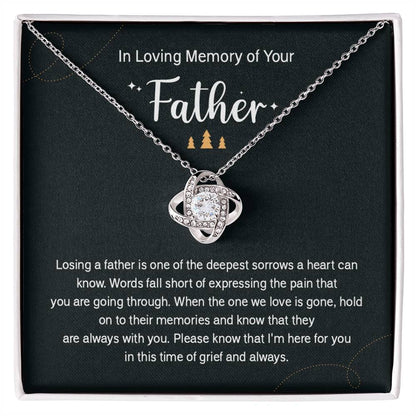 Holiday Memorial Necklace for Loss of Father Gift