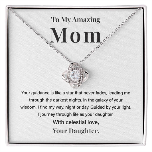 Amazing Mom Necklace from Daughter – Gift with Celestial Message Card