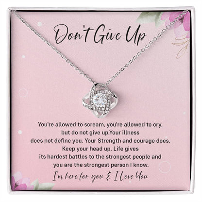 Don't Give Up Encouragement Necklace for Her – Strength & Courage Gift