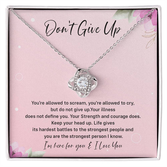 Don't Give Up Strength And Courage Necklace Don't Give Up Necklace Supportive Gift For Fighter You Are Strong Necklace Life's Battles Necklace Emotional Connection Necklace Love And Support Necklace Motivational Jewelry Breast Cancer Necklace For Soulmate