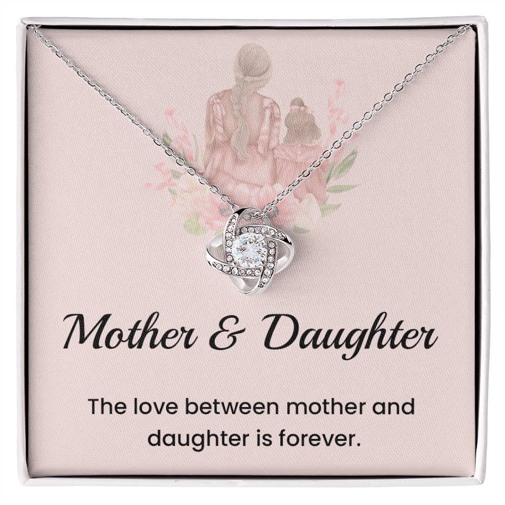 Mother & Daughter Necklace Gift – Forever Bond Floral Message