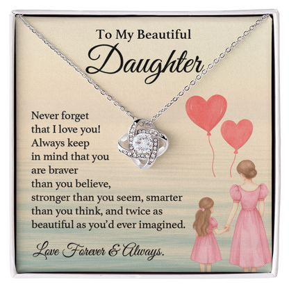 Daughter Necklace Gift Braver Than You Believe Card