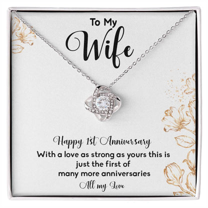 1st Anniversary Necklace Gift for Wife from Husband Message Card Box