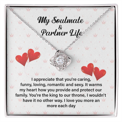 Soulmate Partner Necklace for Husband with Love Quote