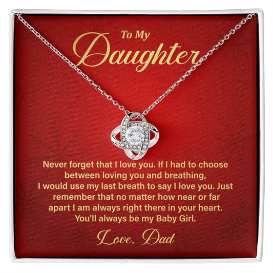 Daughter Necklace Gift from Dad – Message Card Box