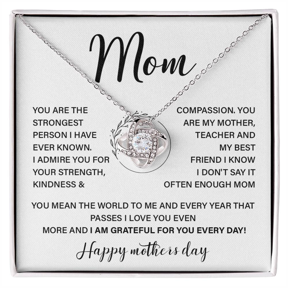 Grateful Mom Necklace with Message for Mother's Day from Kids