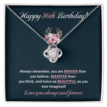 36th Birthday Gift for Her – Elegant Necklace with Message Card