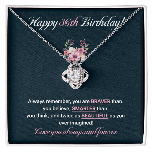 36th Birthday Gift for Her – Elegant Necklace with Message Card