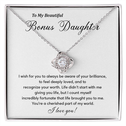 Bonus Daughter Necklace Gift with Emotional Message
