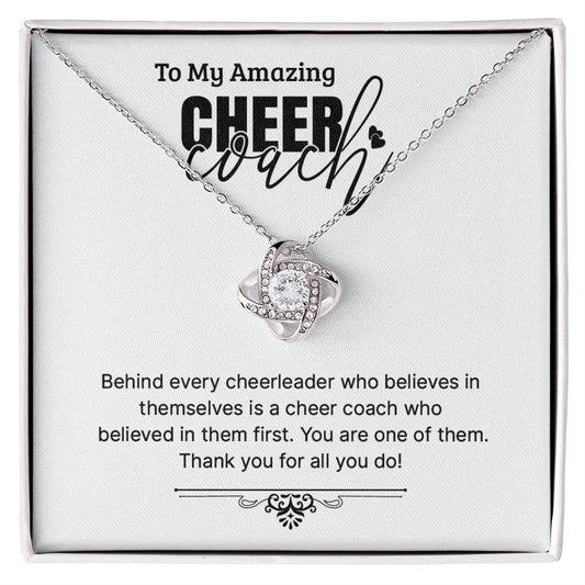 Cheer Coach Appreciation Necklace - Thank You For Believing In Me, A Heartfelt Tribute To Amazing Cheer Coaches - Unique Gift For Cheerleaders