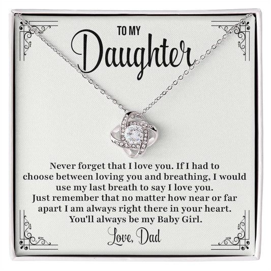 To My Daughter Necklace Gift from Dad – Breath Quote Message