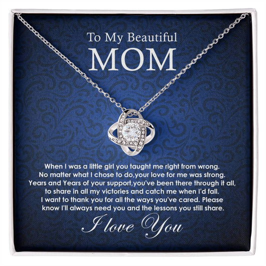 Necklace Gift For Mom From Daughter With  Message Card