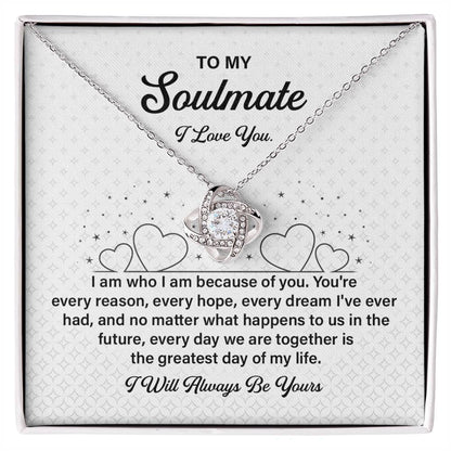 Soulmate Necklace Gift for Her with Love Message