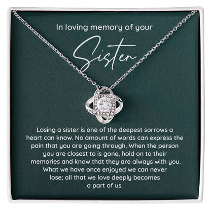 In Loving Memory Necklace For Loss Of Sister – Memorial Jewelry Gift With Heartfelt Message