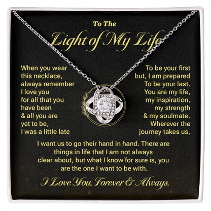 Light of My Life Necklace Gift with Message Card