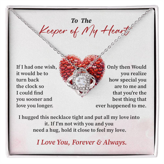 To The Keeper of My Heart Necklace Gift From Your Soulmate Romantic Jewelry Gift