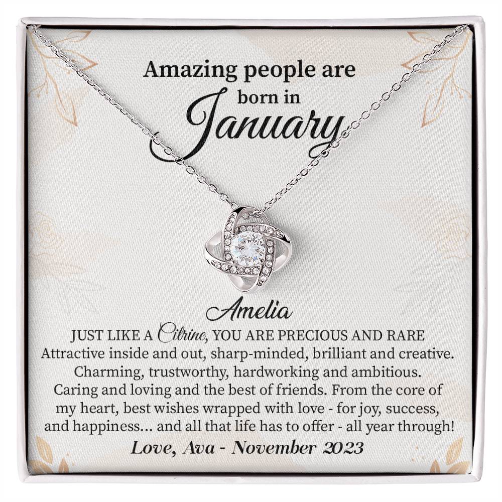 January Birthday Necklace Gift for Her – Elegant Boxed Jewelry