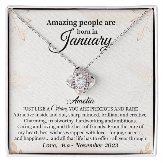 January Birthday Necklace Gift for Her – Elegant Boxed Jewelry