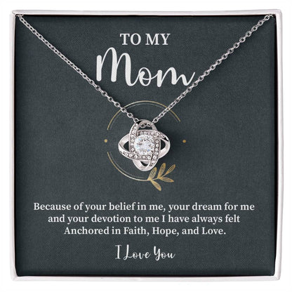 Mom Necklace Gift from Daughter Faith and Love Box