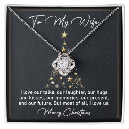 Christmas Necklace Gift for Wife Love Knot Pendant with Romantic Message Card