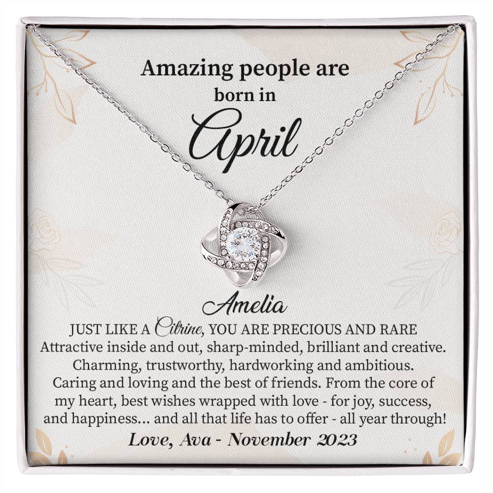April Birthday Gift for Her – Elegant Necklace with Card