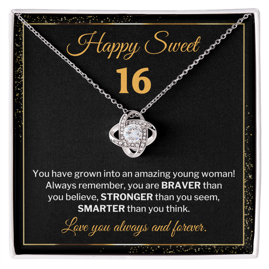 Sweet 16 Necklace Gift With Loving Message Card